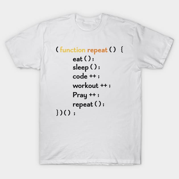 Funny Computer Science coding Eat Sleep Code / funny programming design / coding gift idea / increment and progress coding idea T-Shirt by Anodyle